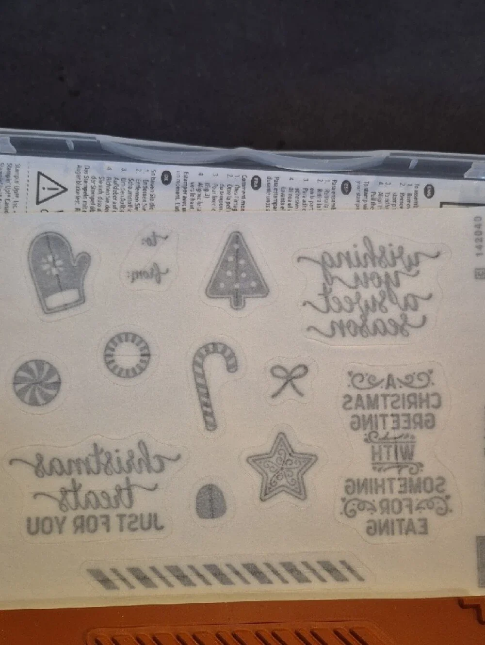 Stampin'‎ Up! Candy Cane Christmas Clear Stamp Set - Olive Green, White